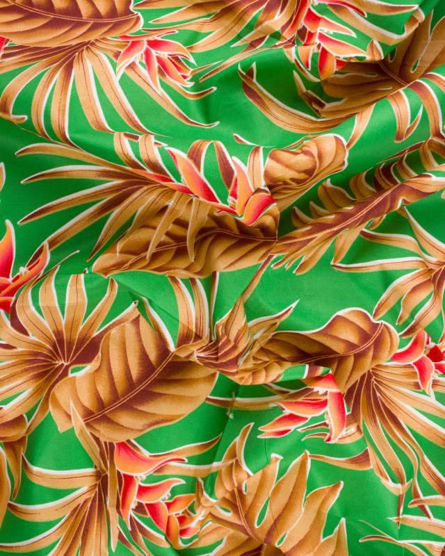 Polynesian fabric TUMU Green - Tissushop